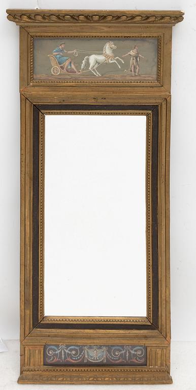 A late Gustavian mirror, circa 1800.