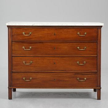 A late Gustavian mahogany writing-commode by G. Iwersson (master in Stockholm 1778.