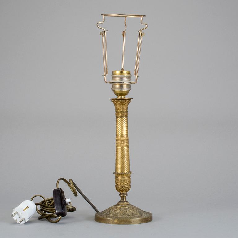 BORDSLAMPA/LJUSSTAKE, empirestil, 1800-tal.