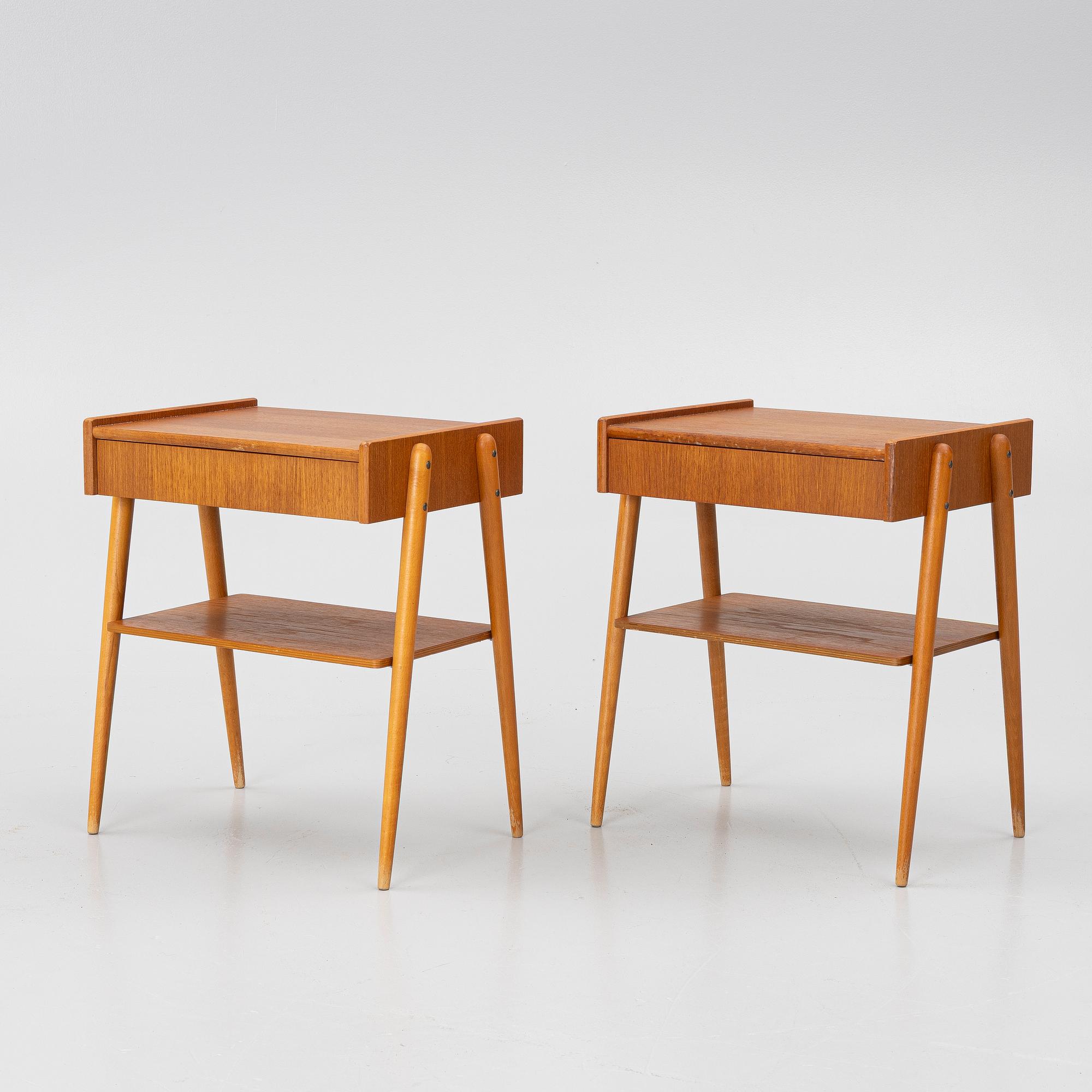 Bedside tables, a pair, 1960s.