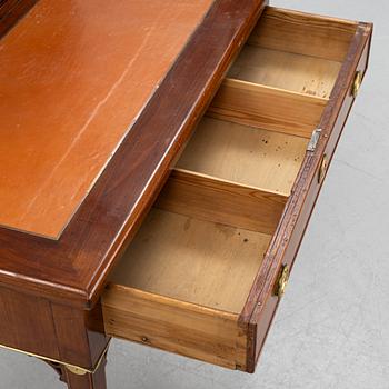 A late Gustavian mahogany 'Bonheur de jour' desk in the manner of C. D. Fick, Stockholm, late 18th century.