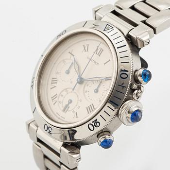 Cartier, Pasha, chronograph, wristwatch, 38 mm.