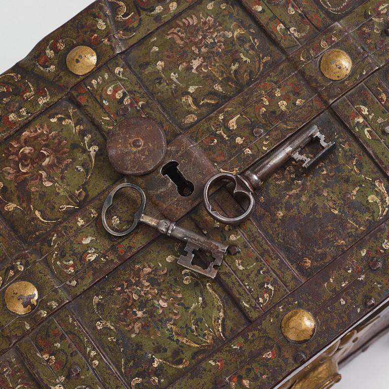 A Baroque German presumably Nuremberg iron 'Armada' chest, later part of the 17th century.