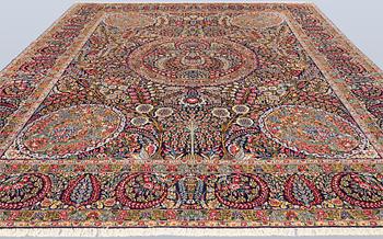 A carpet, Kirman Laver, 'Millefleur', c. 393 x 300 cm.