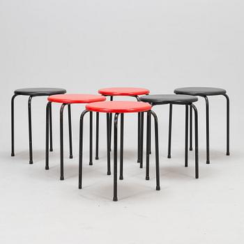 Six mid-20th century stools.