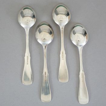 KAFFESKEDAR, 14 st, silver, modell Uppsala, MGAB, 1960-tal. Total vikt ca 212 g.
