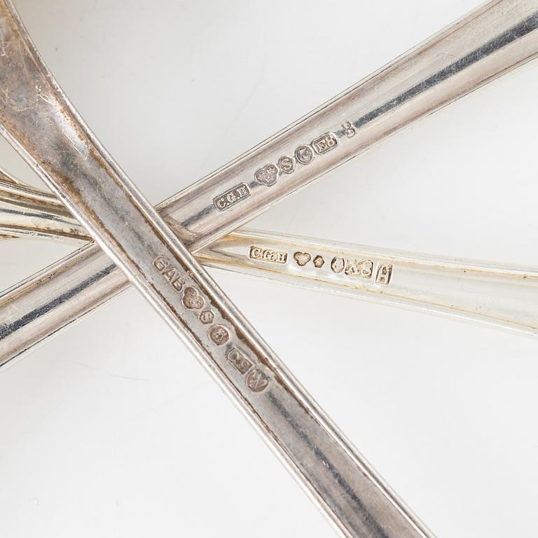 A 99-piece silver flat wear set, model 'Swedish', C.G.Hallberg, 1928-50.