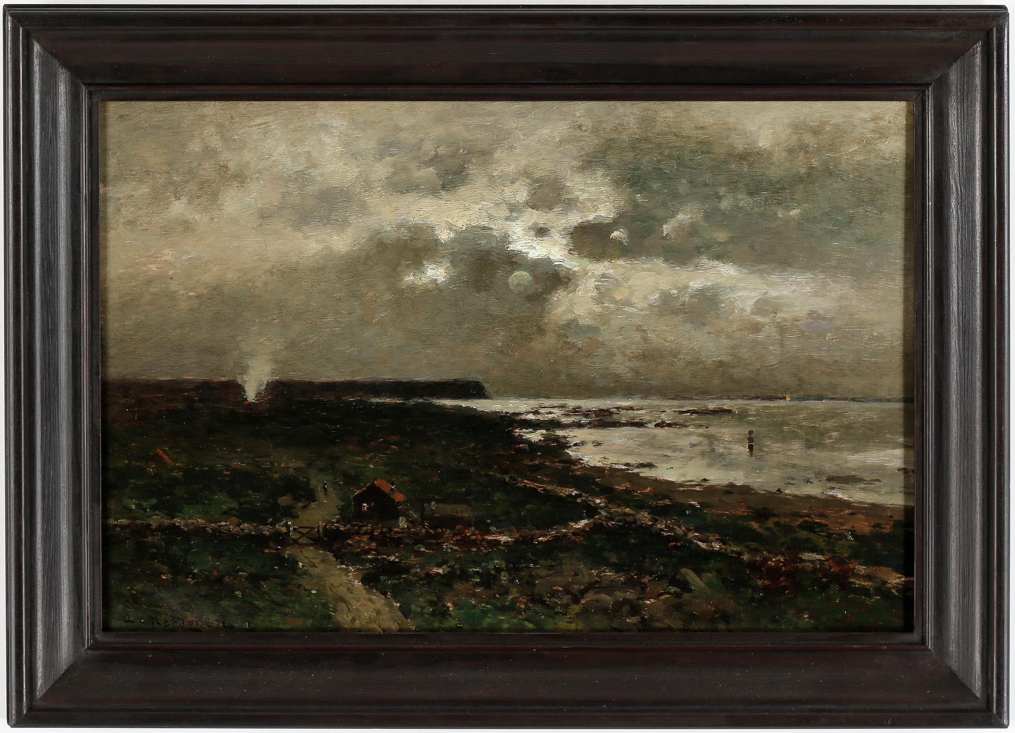 AXEL NORDGREN, Olja på pannå, Signerad ”A. Nordgren” samt inskriberad "Gemalt von A. Nordgren Düsseldorf 1886.