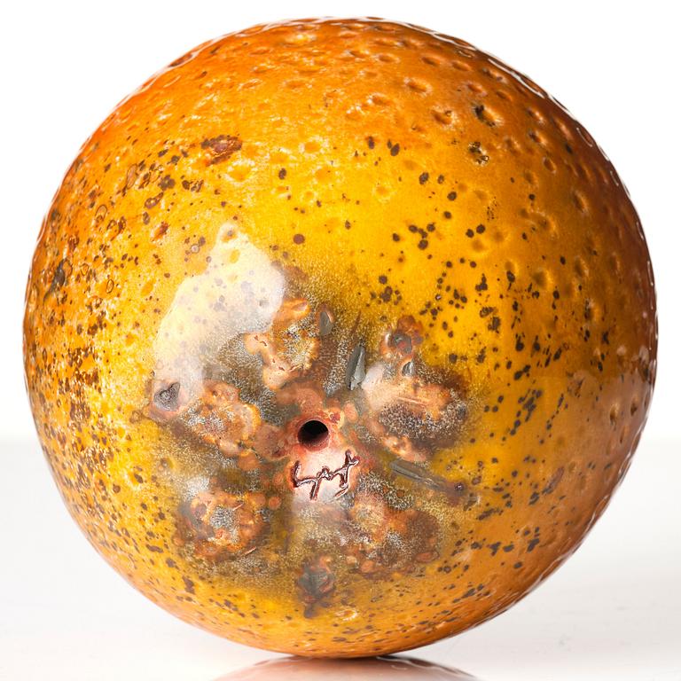 Hans Hedberg, a faience sculpture of an orange, Biot, France.