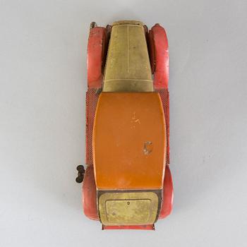 A Tipp & Co tinplate sports car, Germany, 1930s.