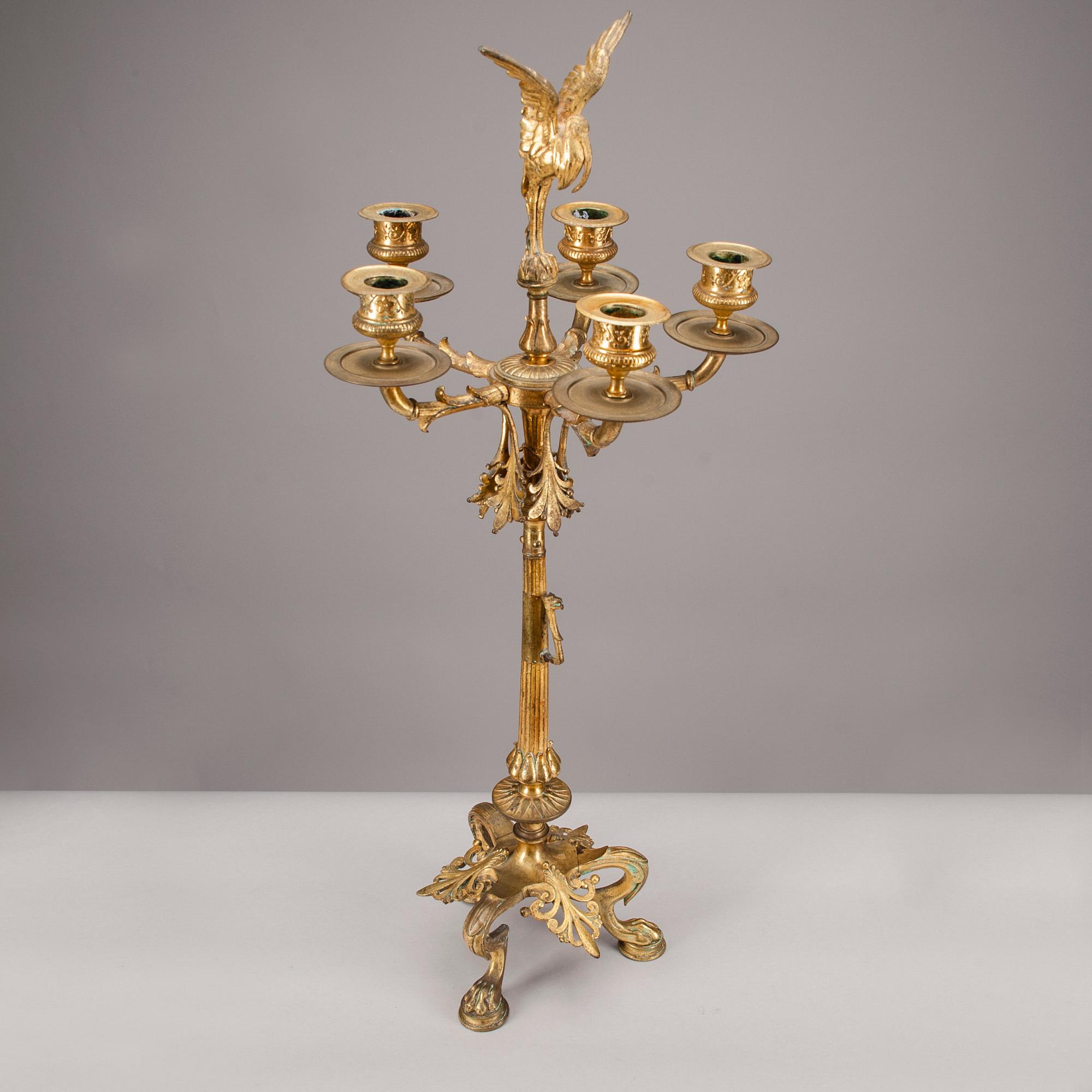 KANDELABER, brons, Mellaneuropa, 1800-talets senare hälft.