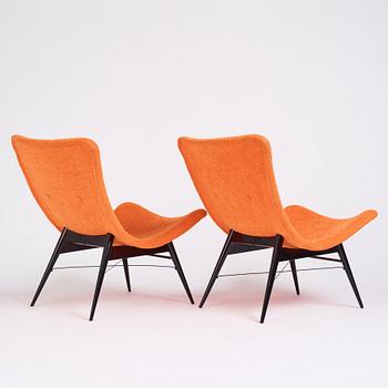 Miroslav Navratil, a pair of easy chairs, Cesky Nabytek, Czechoslovakia, post 1959.