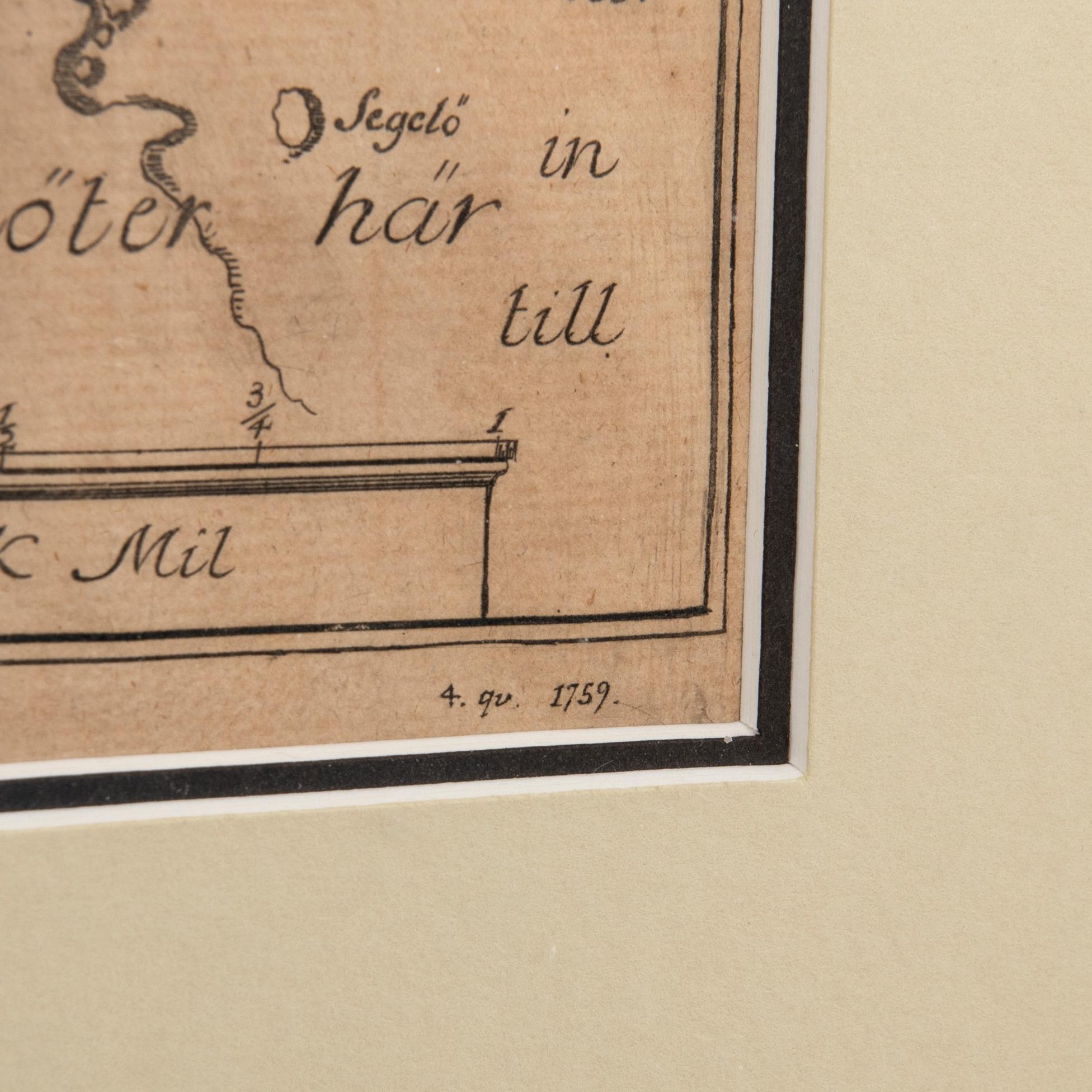 Map, "Geographical chart of Ålhem parish in Calmar County", 18th century.