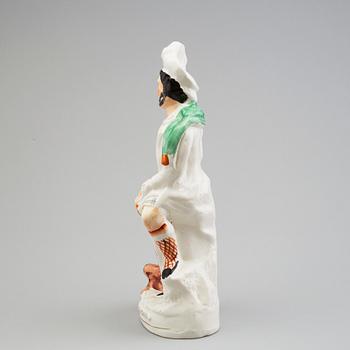 An earthenware figure of 'The Lion Slayer'. England, Staffordshire, 1860/70s.