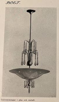 Harald Notini, taklampa, modell "6272", Arvid Böhlmarks Lampfabrik, 1920-30-tal.