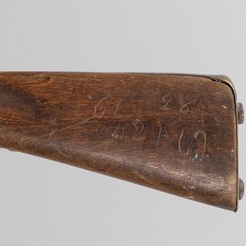 A Swedish military flintlock gun, 1805 pattern.