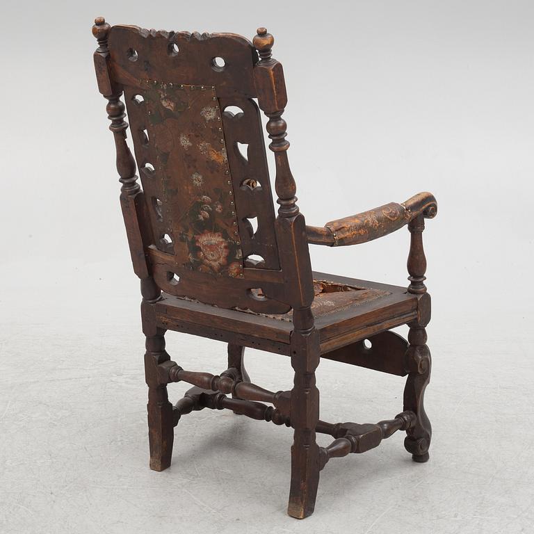 A Baroque style armchair, late 19th century.