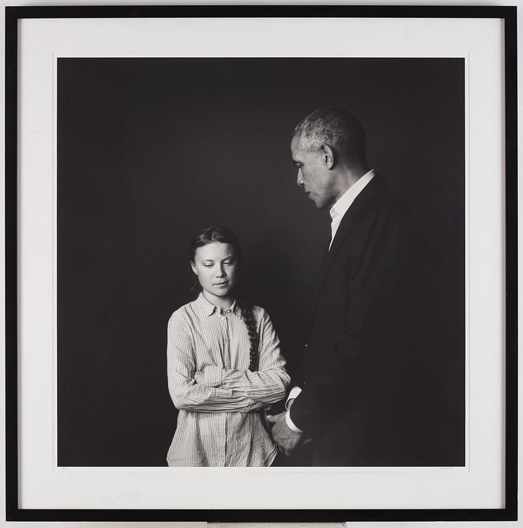 Max Modén, "Greta Thunberg and Barack Obama at the Grand Hotel", 2019.