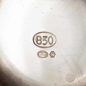 Vase and sugar bowl, silver, Swedish import marks, 20th Century.