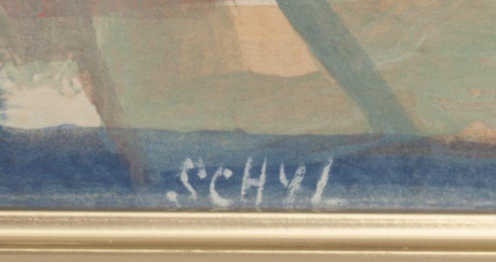 JULES SCHYL, gouache, signerad.