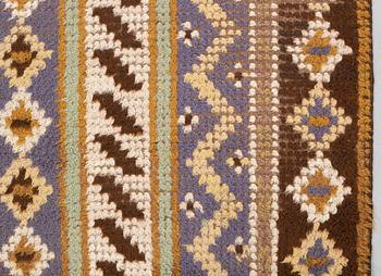 Märta Måås-Fjetterström, a carpet, "Blå randig", knotted pile, ca 141,5-143 x 83-85 cm, signed MMF.