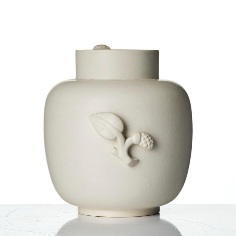 Wilhelm Kåge, a "Carrara" ceramic vase and bowl, Gustavsberg 1930s-40s.
