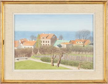 Oskar Bergman, watercolour, signed and dated Båstad April 1948.