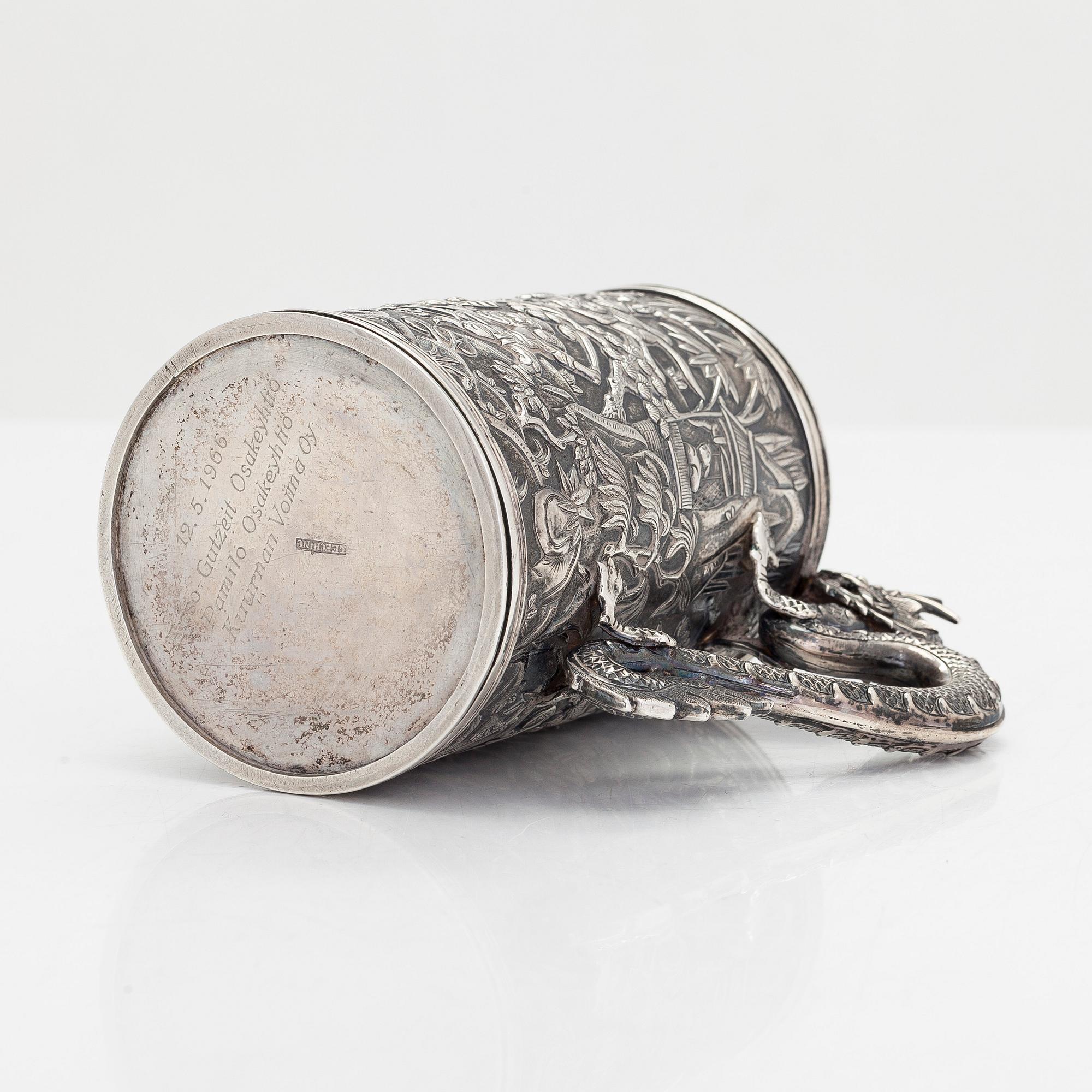 Mugg, silver, Leeching, Kina 1800-talets senare hälft.