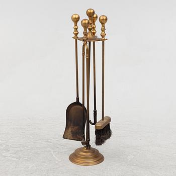 Brass fire utensils, early 20th Century.
