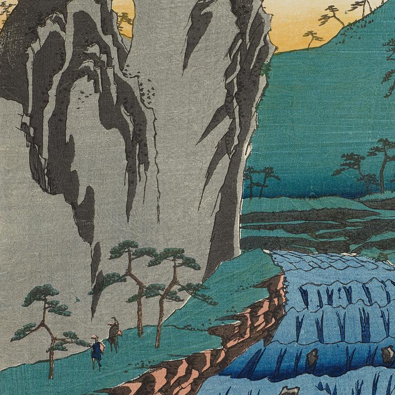 UTAGAWA HIROSHIGE (1797-1858), efter, färgträsnitt. Japan, "Gokei", tidigt 1900-tal.