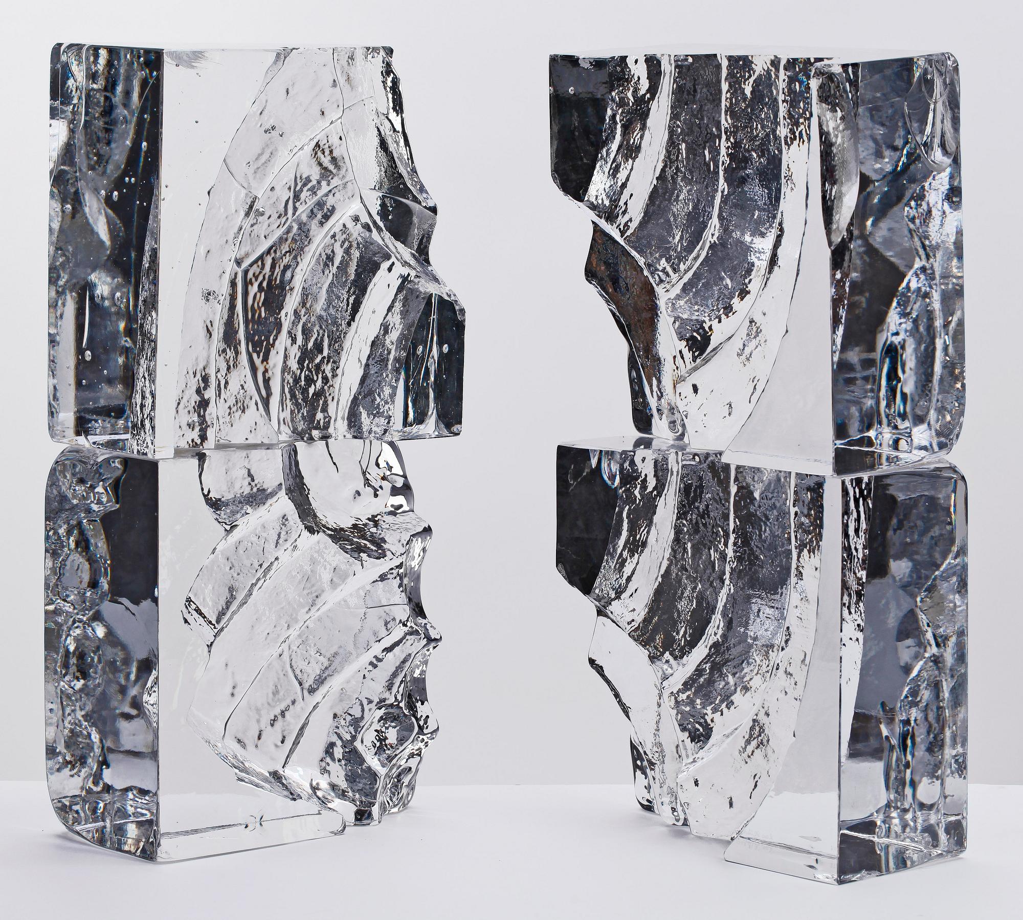 LARS HELLSTEN, glas, 3 delar,  "Fragement", glas, Orrefors.