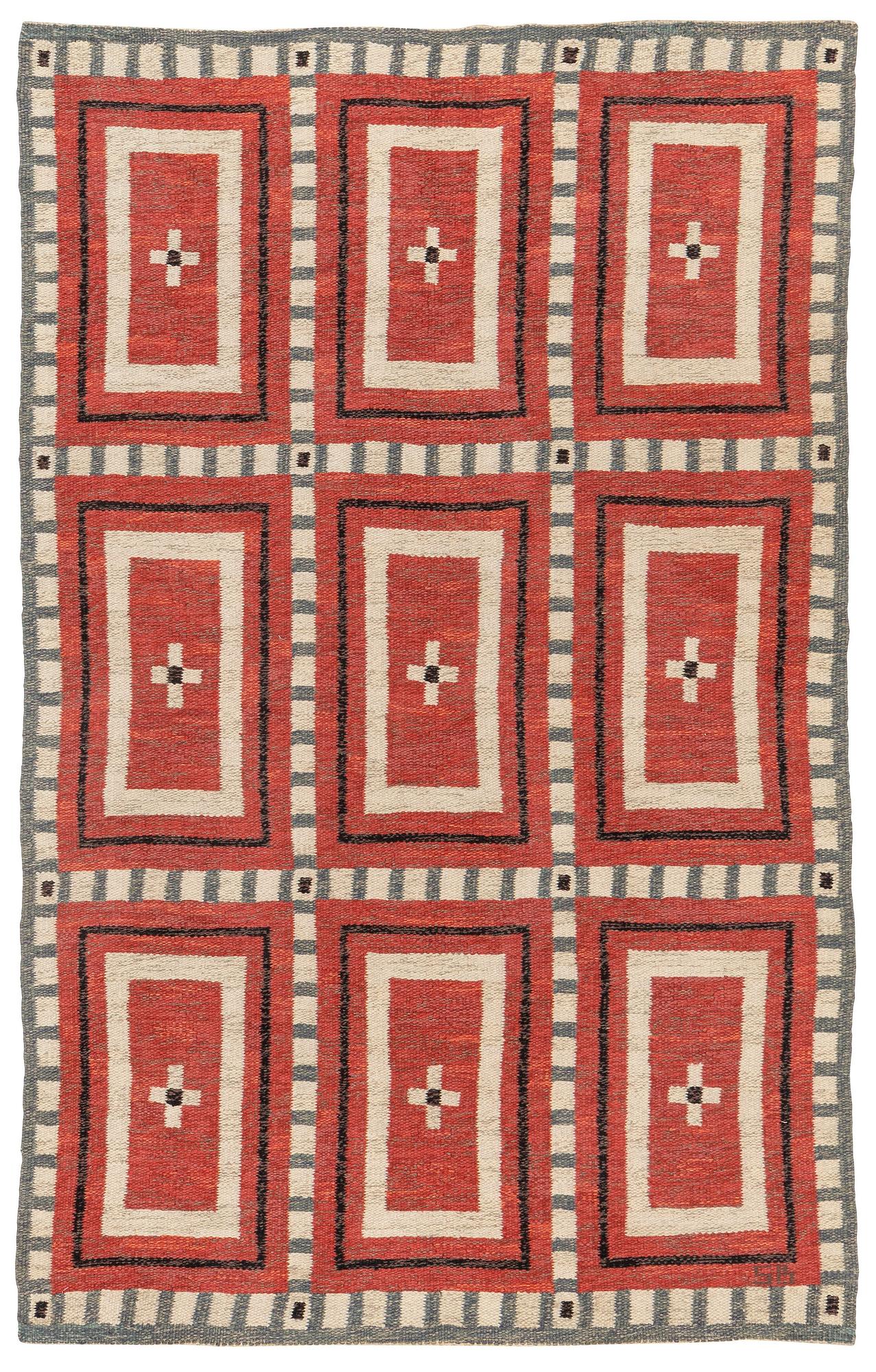 Sigvard Bernadotte, matta, rölakan, ca 223 x 141 cm, signerad SB.