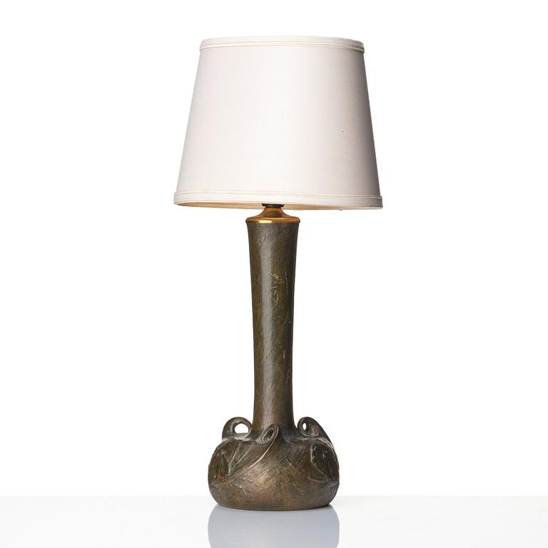 Emy Wahlström, bordslampa, Hugo Elmquist, brons, Stockholm, jugend.
