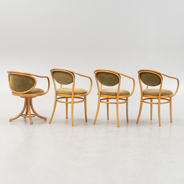 Four Thonet-style chairs, end of the 20th century.