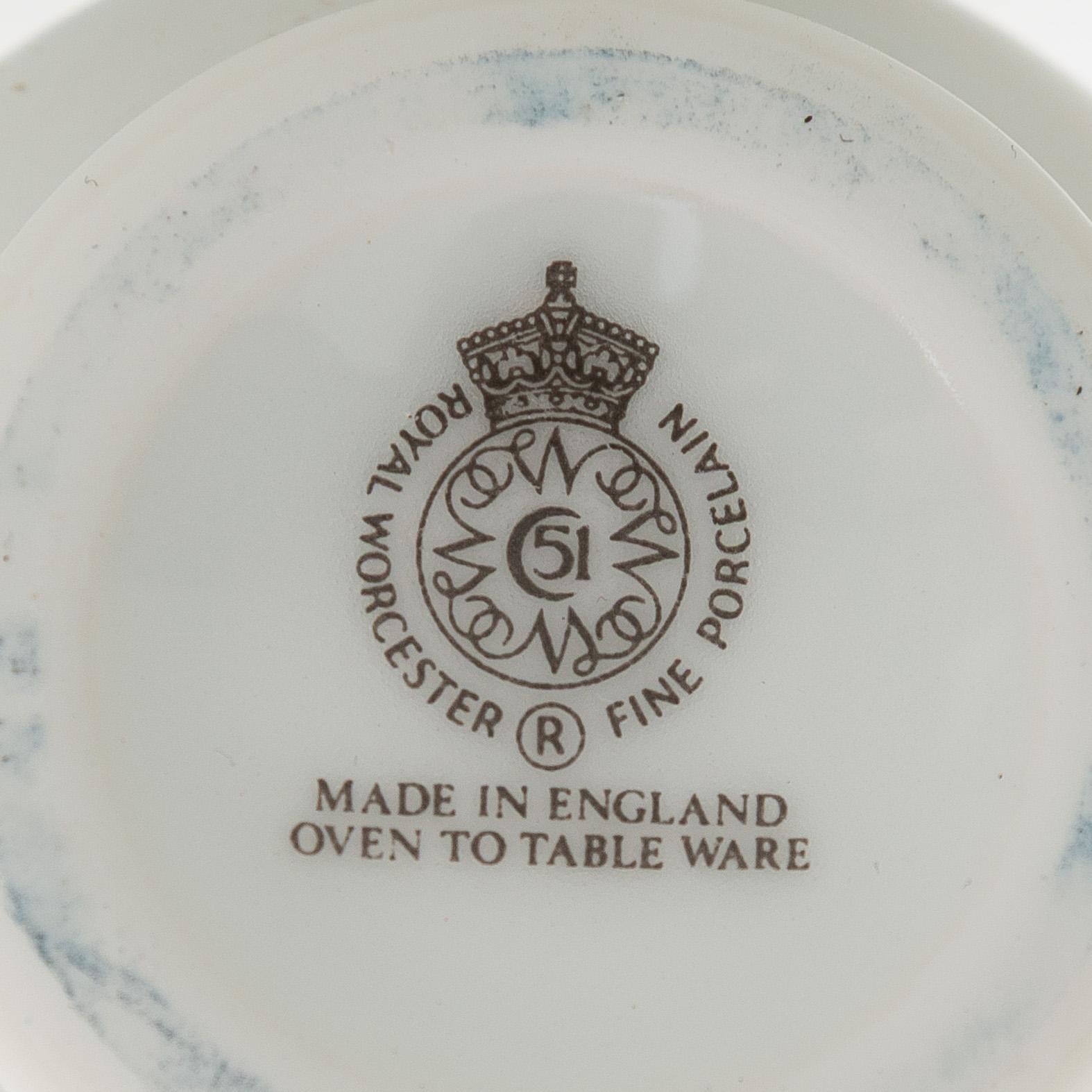 A set of eighteen egg coddlers, Royal Worcester, England, late 20th century.