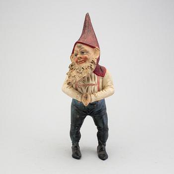 A painted terracotta santa claus figurine ca year 1900.