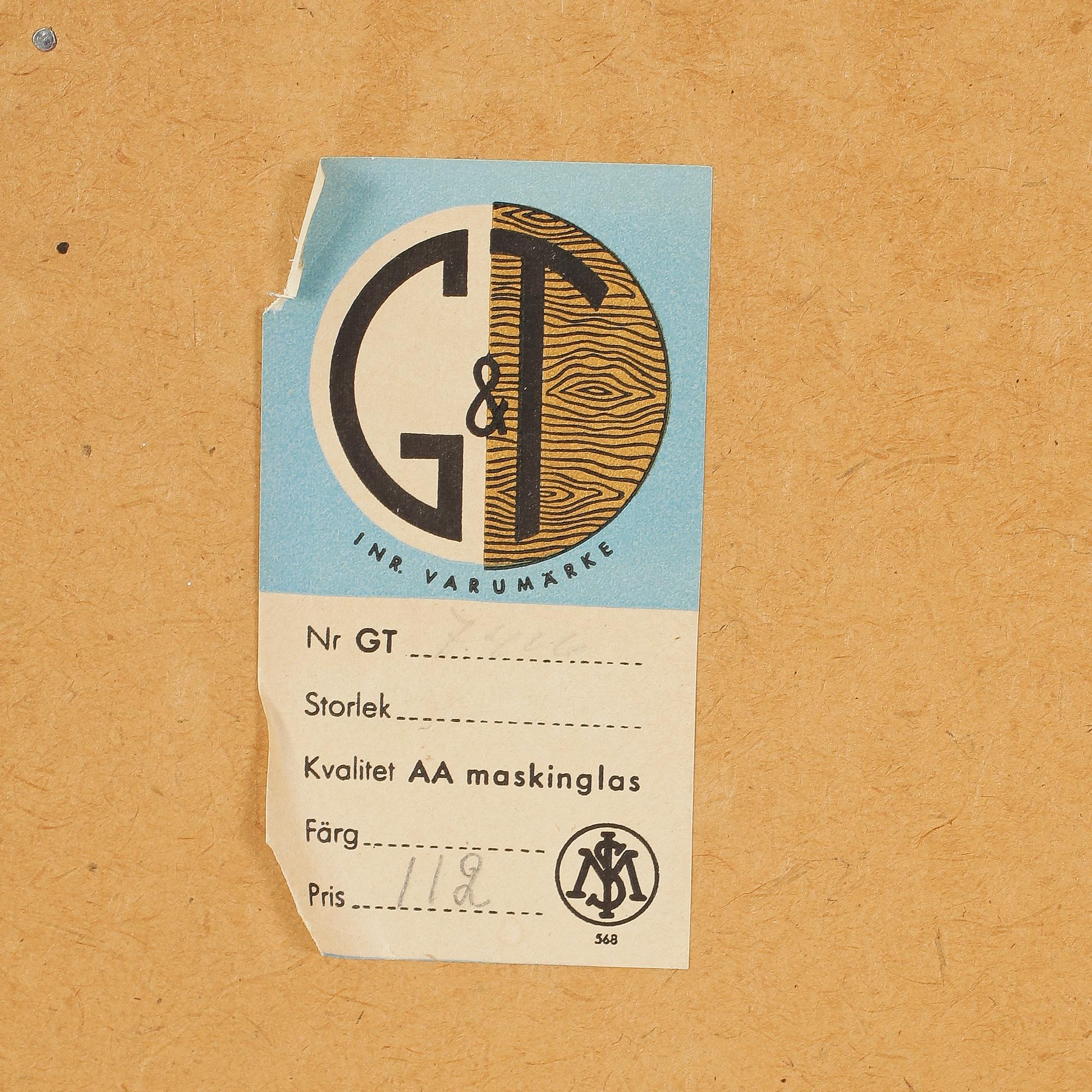 CAFÉSPEGEL, G&T, nr 7416. 1950-tal.