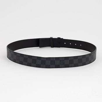 Louis Vuitton, a Damier Graphite 'LV Initiales' belt, size 95, 2009.