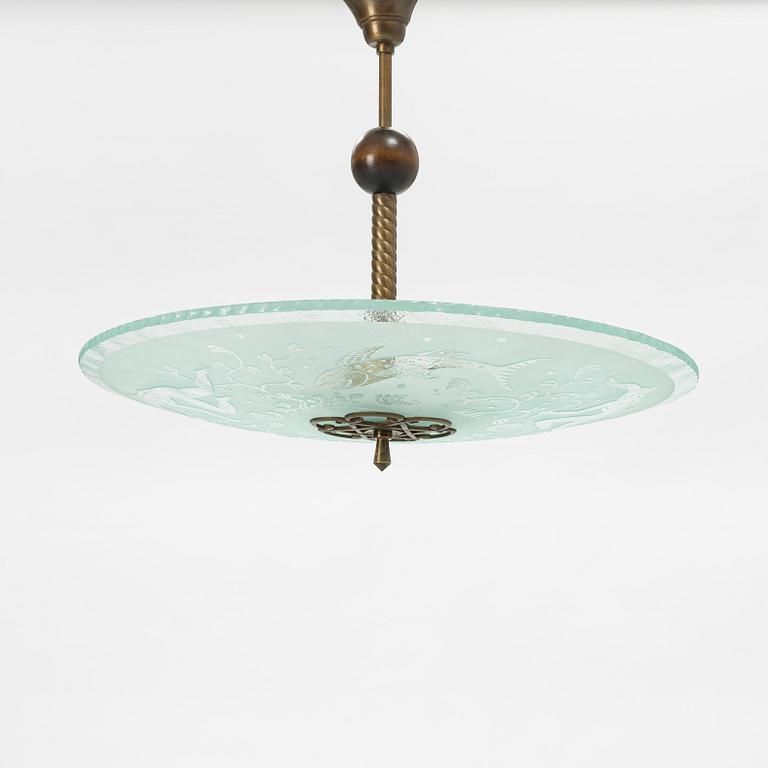 A Swedish Grace ceiling lamp, 1920's/30's.