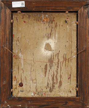 OKÄND KONSTNÄR, olja på pannå, osignerad, 1800-tal.
