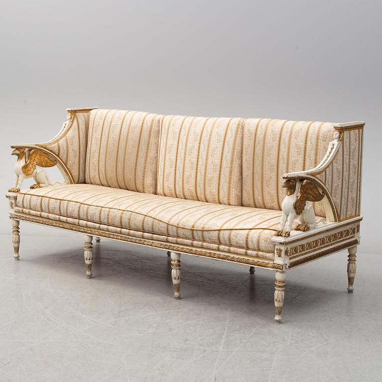 An early 19th century late Gustavian sofa.