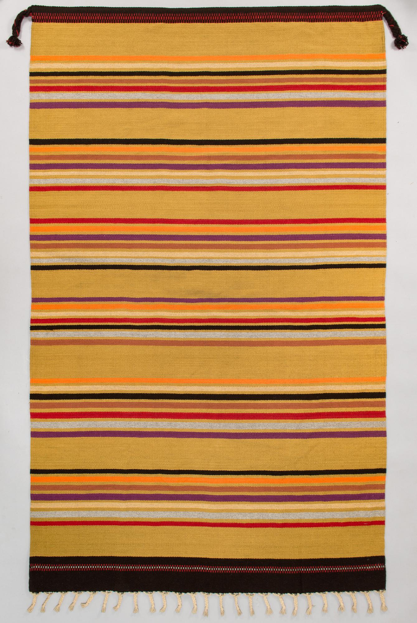Elsa Montell-Saanio, A Raanu "Ahku" (grandmother) textile from Lapland designed by Elsa Montell-Saanio. Circa 216x131 cm.