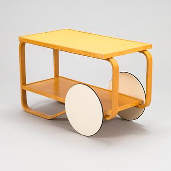 Alvar Aalto, a mid-20th century '98' tea trolley for Oy Huonekalu- ja Rakennustyötehdas Ab, Finland.