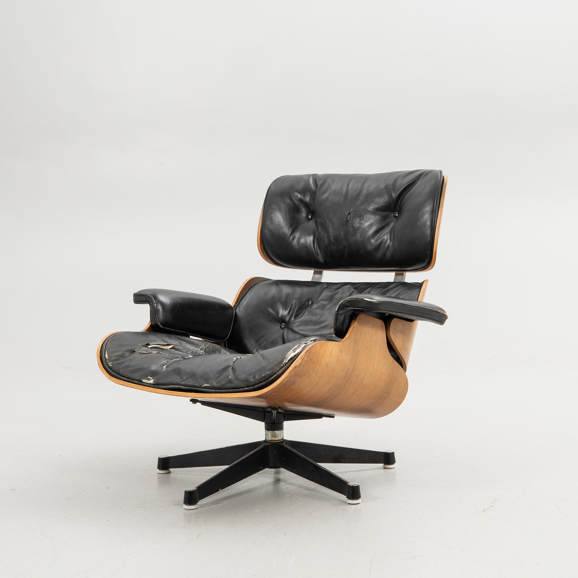 Charles & Ray Eames, fåtölj, "Lounge Chair", för Herman Miller, 1970-tal.