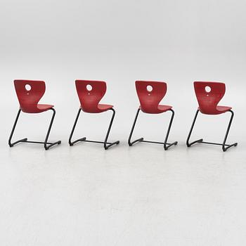 Verner Panton, four childern's chairs, 'Pantoswing', VS, 21st century.