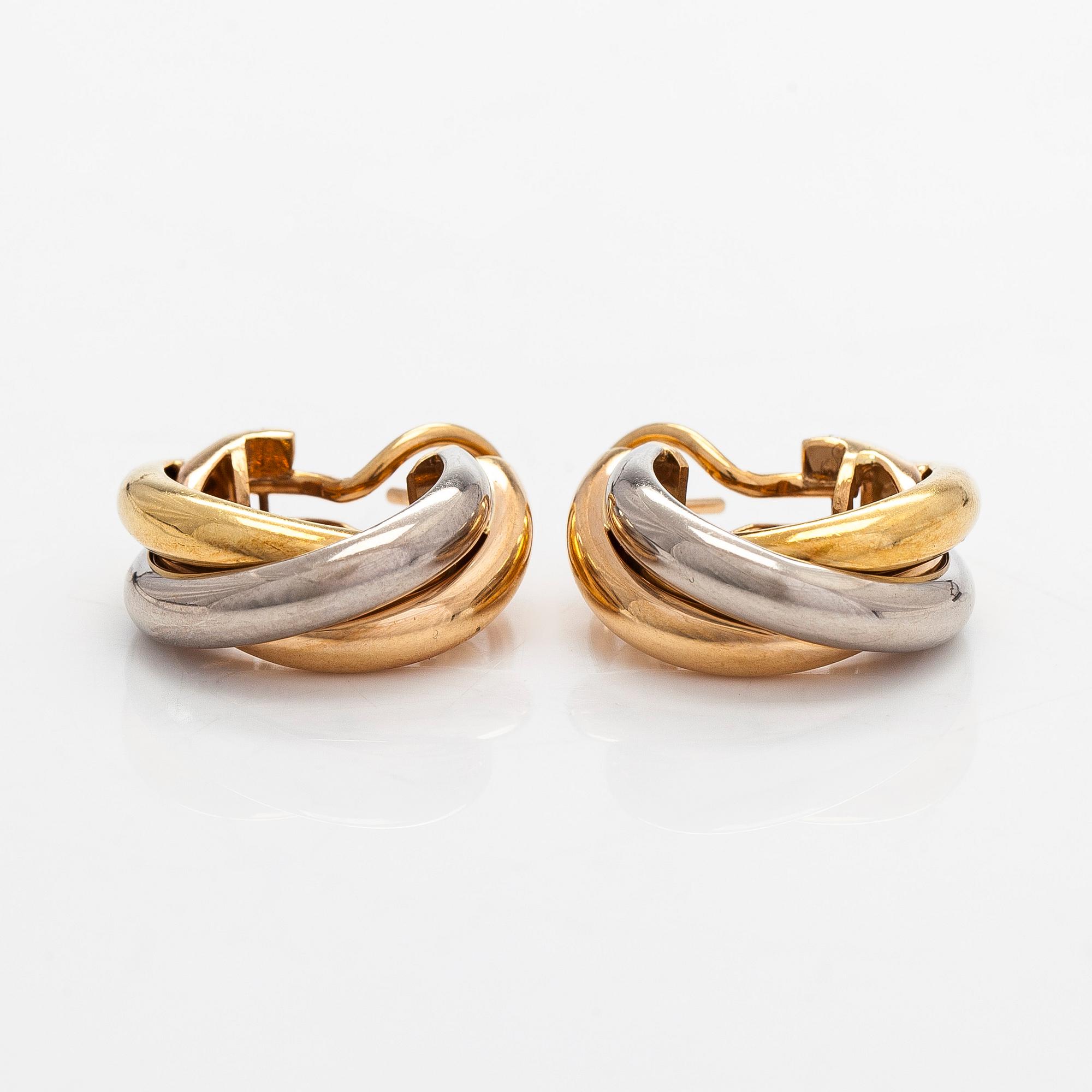 Cartier, earrings, "Trinity", 18K gold in three colours.