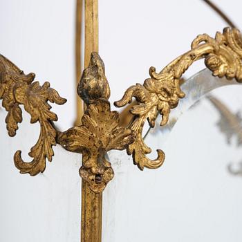 A fine Swedish rococo gilt-brass four-light lantern, Stockholm, later part of the 18th century.