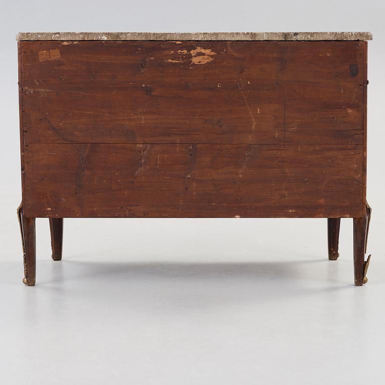 A Gustvian late 18th century commode by N. Korp, not signed.