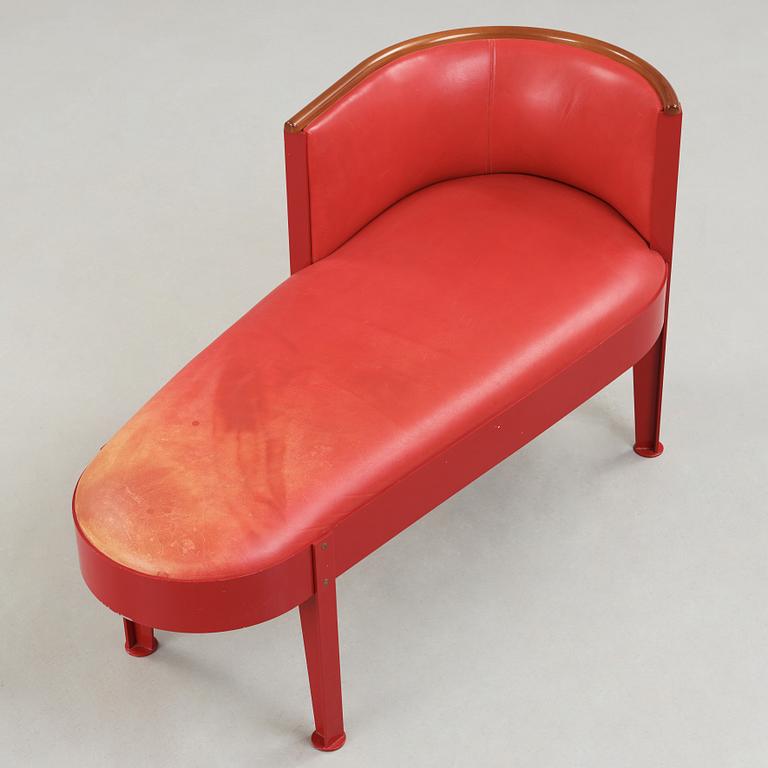 A Mats Theselius 'Ferrari red' lacquered canapé, Källemo, Sweden, ca 1991.