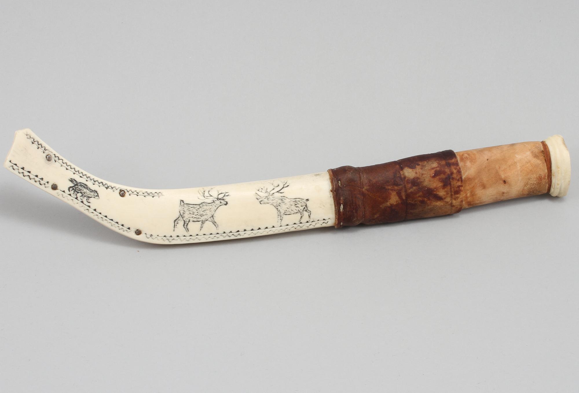 NILS NILSSON SKUM, kniv, signerad och daterad 1935.